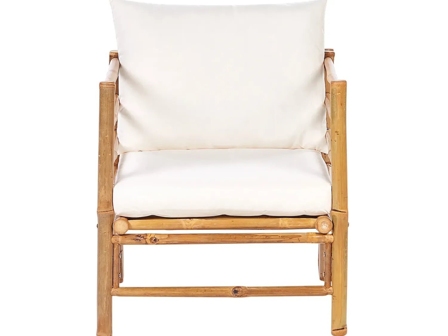 Hot Beliani Set da giardino con tavolo 6 posti CERRETO Bambù Bianco sporco Bianco Marrone