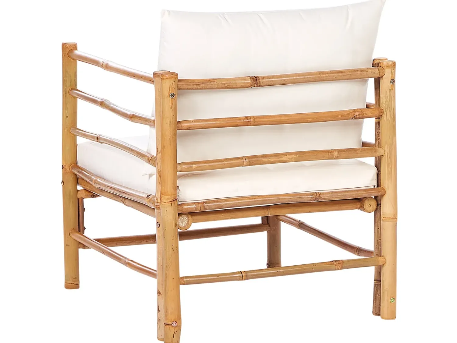 Hot Beliani Set da giardino con tavolo 6 posti CERRETO Bambù Bianco sporco Bianco Marrone
