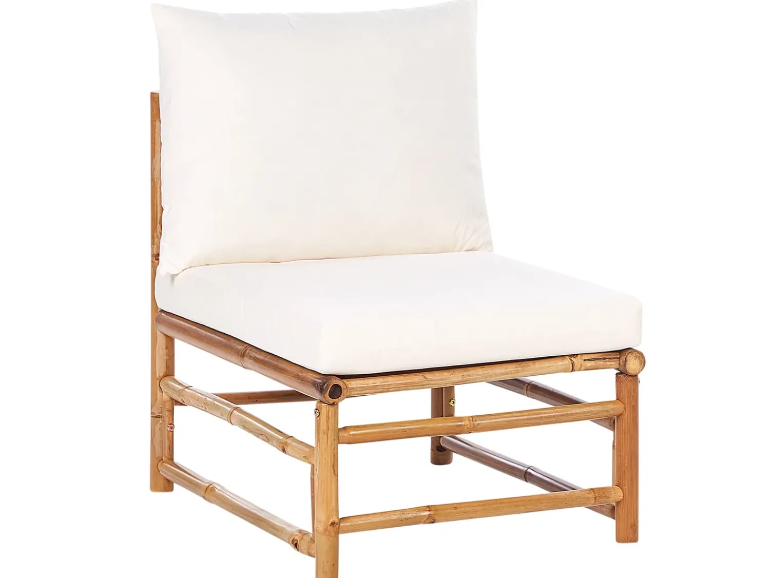 Hot Beliani Set da giardino con tavolo 6 posti CERRETO Bambù Bianco sporco Bianco Marrone