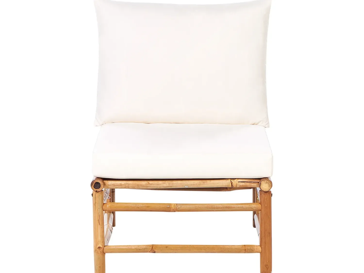 Hot Beliani Set da giardino con tavolo 6 posti CERRETO Bambù Bianco sporco Bianco Marrone