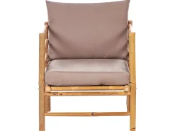 Clearance Beliani Set da giardino con tavolo 4 posti CERRETO Bambù Tortora Beige Marrone Grigio