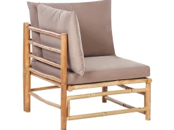 Clearance Beliani Set da giardino con tavolo 4 posti CERRETO Bambù Tortora Beige Marrone Grigio
