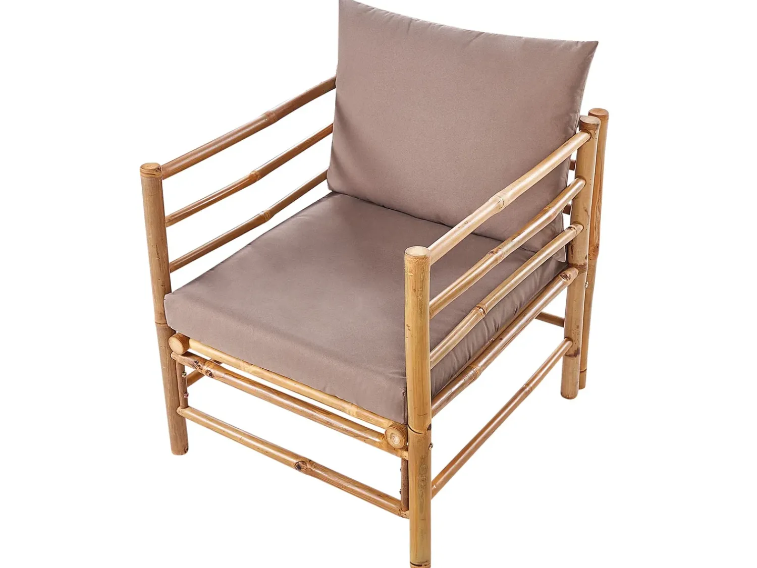 Online Beliani Set da giardino con tavolo 5 posti CERRETO Lato Sinistro Bambù Tortora Beige Marrone Grigio