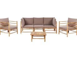 Online Beliani Set da giardino con tavolo 5 posti CERRETO Bambù Tortora Beige Marrone Grigio