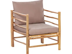 Online Beliani Set da giardino con tavolo 5 posti CERRETO Bambù Tortora Beige Marrone Grigio
