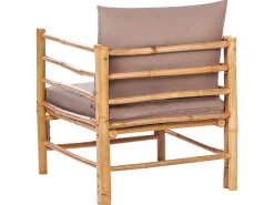 Sale Beliani Set da giardino con tavolo 6 posti CERRETO Bambù Tortora Beige Marrone Grigio