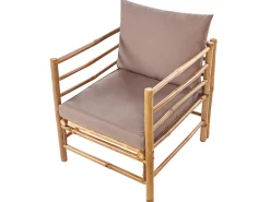 Discount Beliani Set da giardino con tavolo 6 posti CERRETO Lato Sinistro Bambù Tortora Beige Marrone Grigio
