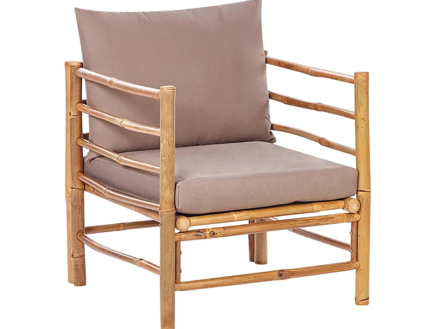Discount Beliani Set da giardino con tavolo 6 posti CERRETO Lato Sinistro Bambù Tortora Beige Marrone Grigio