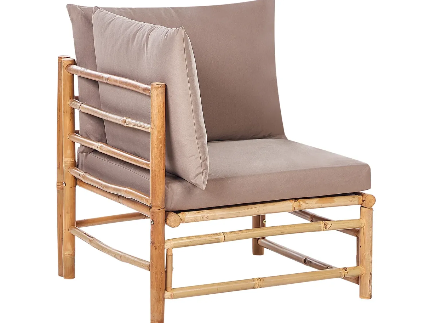 Discount Beliani Set da giardino con tavolo 6 posti CERRETO Lato Sinistro Bambù Tortora Beige Marrone Grigio