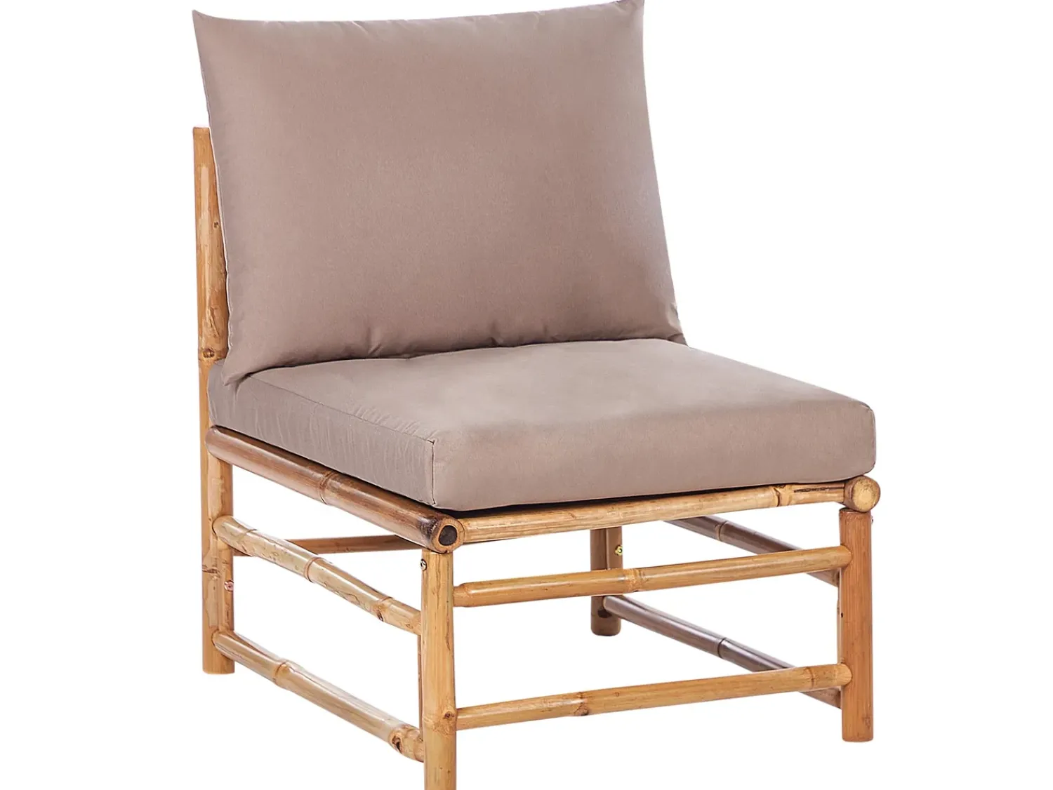 Discount Beliani Set da giardino con tavolo 6 posti CERRETO Lato Sinistro Bambù Tortora Beige Marrone Grigio