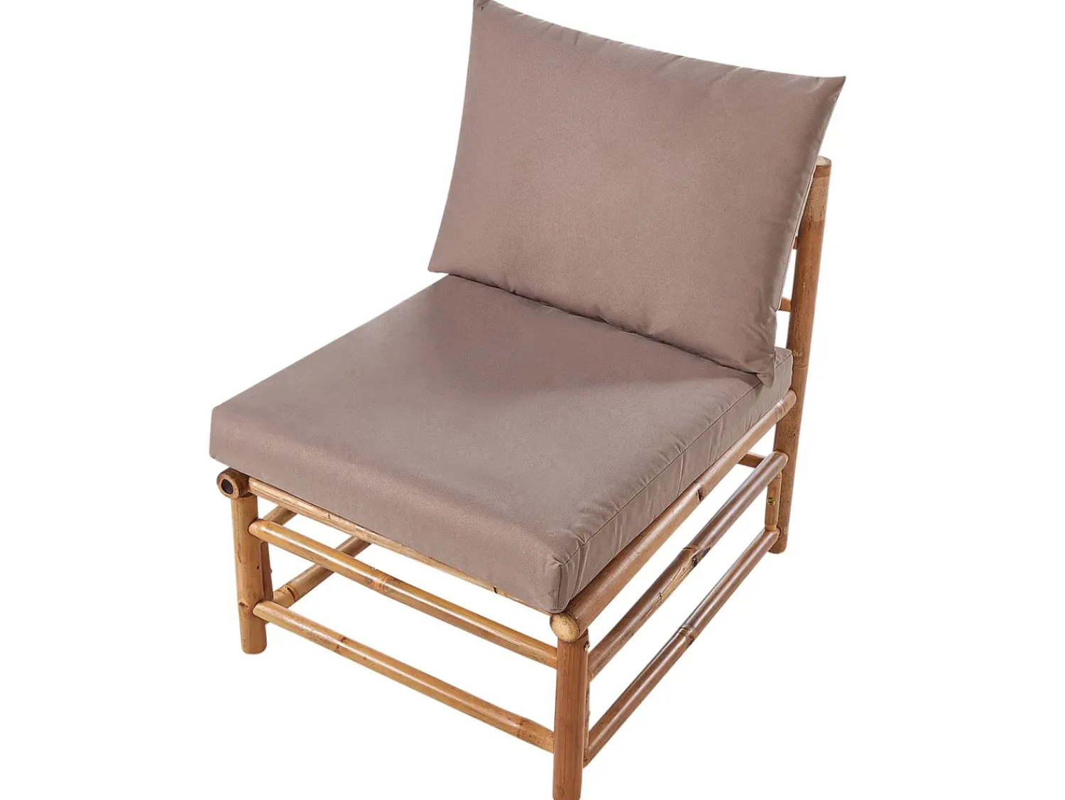 Discount Beliani Set da giardino con tavolo 6 posti CERRETO Lato Sinistro Bambù Tortora Beige Marrone Grigio