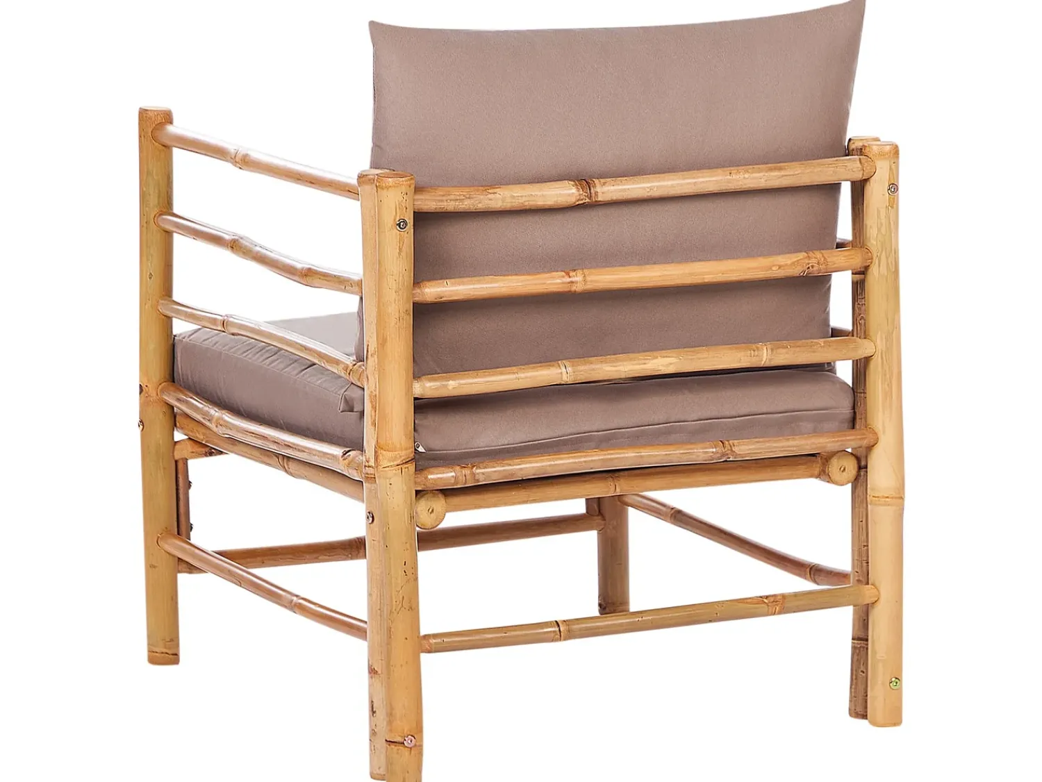 Discount Beliani Set da giardino con tavolo 6 posti CERRETO Lato Sinistro Bambù Tortora Beige Marrone Grigio