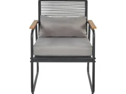 Online Beliani Set da giardino con tavolo 4 posti POMONTE Metallo Nero Grigio Nero