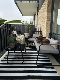 Online Beliani Set da giardino con tavolo 4 posti POMONTE Metallo Nero Grigio Nero