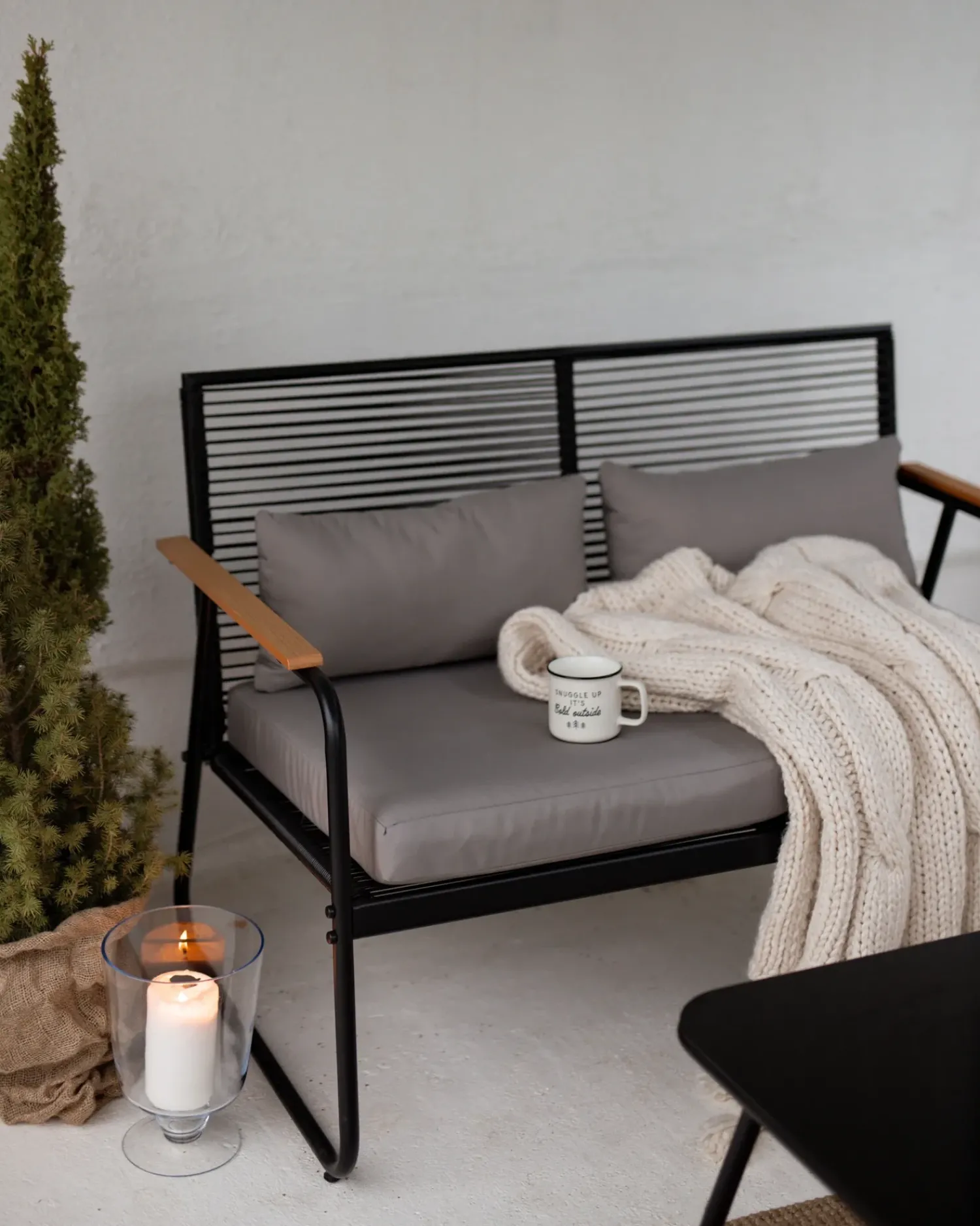Online Beliani Set da giardino con tavolo 4 posti POMONTE Metallo Nero Grigio Nero