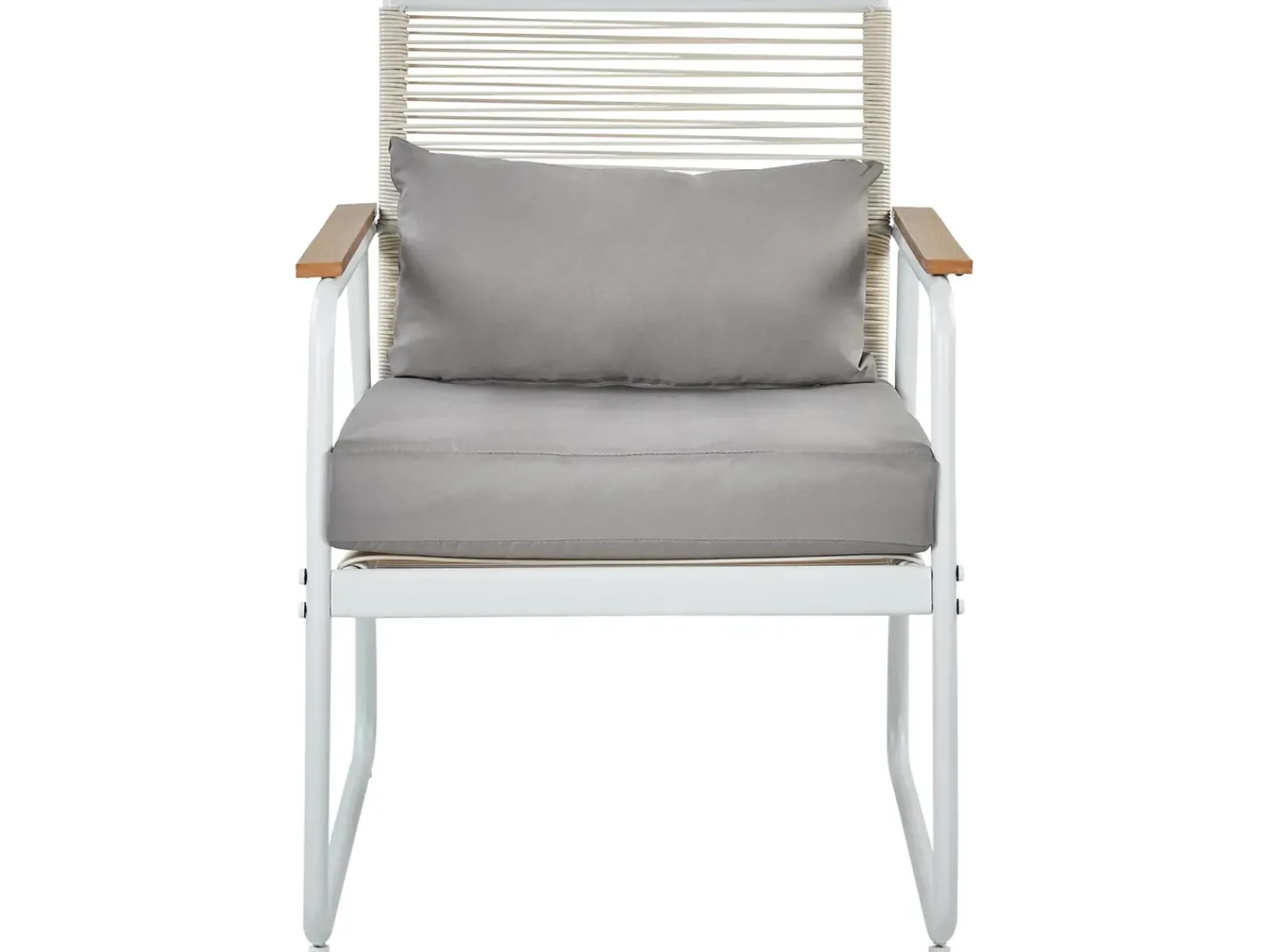 Clearance Beliani Set da giardino con tavolo 4 posti POMONTE Metallo Bianco Bianco Grigio