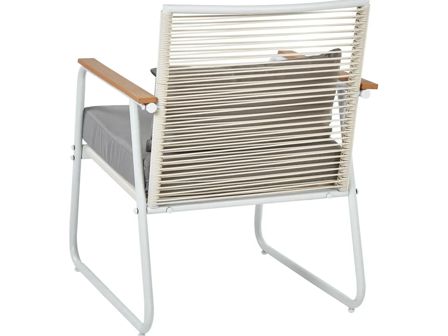Clearance Beliani Set da giardino con tavolo 4 posti POMONTE Metallo Bianco Bianco Grigio