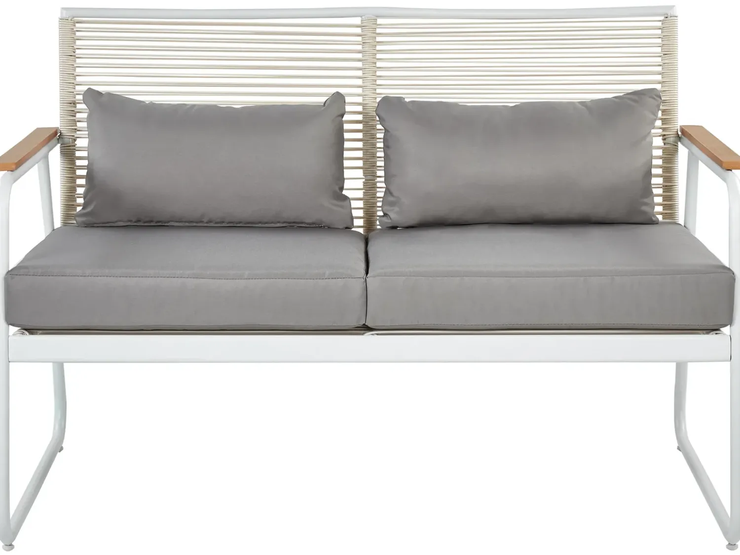 Clearance Beliani Set da giardino con tavolo 4 posti POMONTE Metallo Bianco Bianco Grigio