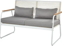 Clearance Beliani Set da giardino con tavolo 4 posti POMONTE Metallo Bianco Bianco Grigio