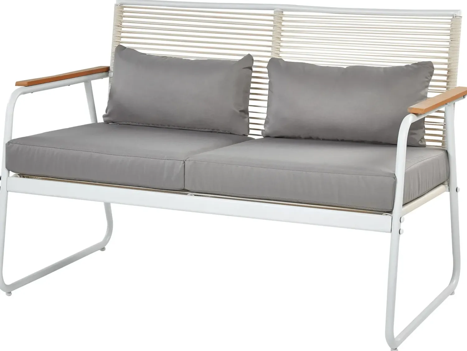 Clearance Beliani Set da giardino con tavolo 4 posti POMONTE Metallo Bianco Bianco Grigio