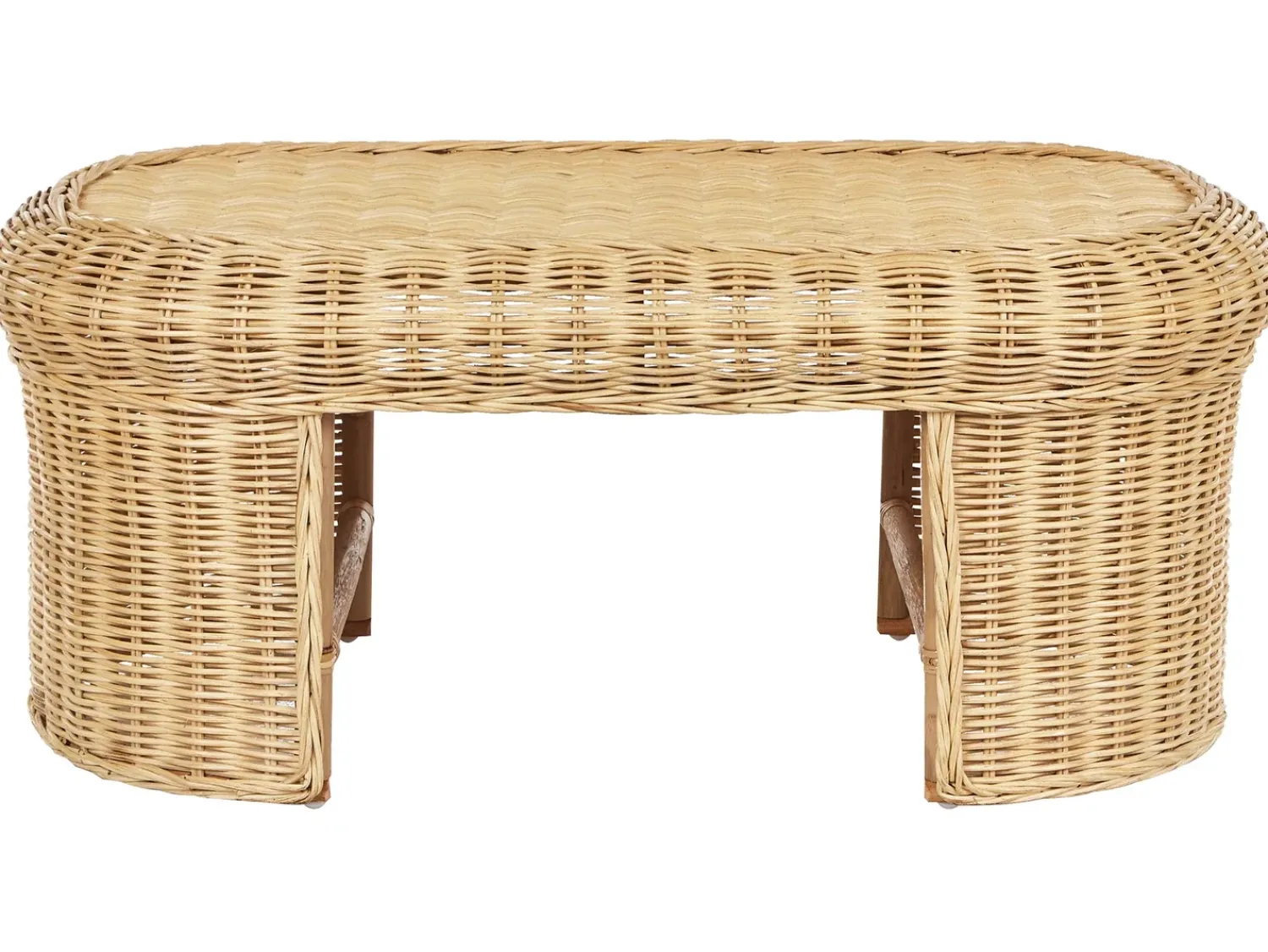 Sale Beliani Set da giardino con tavolo 5 posti LIVADEIA Rattan Naturale Bianco Naturale