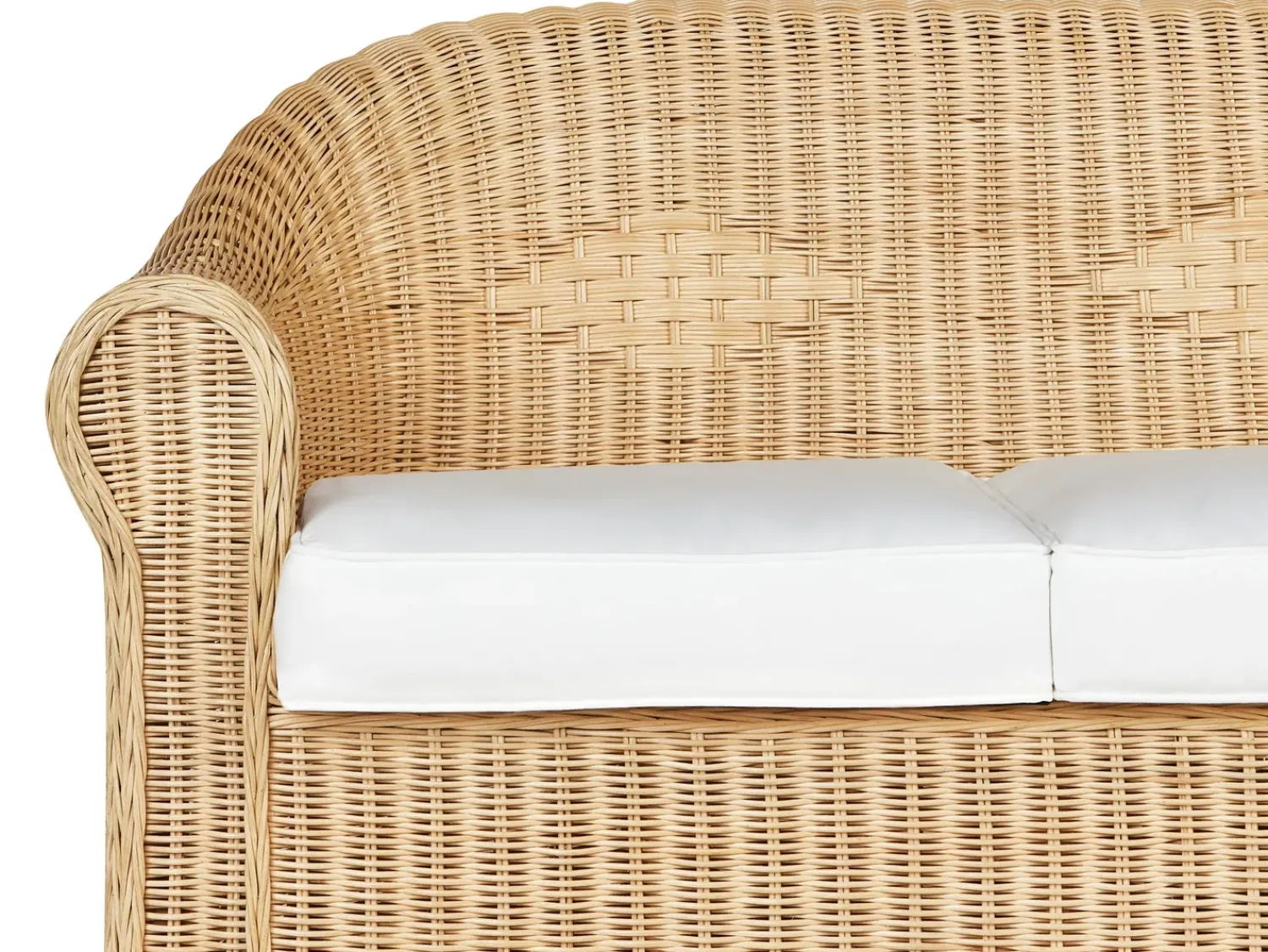 Sale Beliani Set da giardino con tavolo 5 posti LIVADEIA Rattan Naturale Bianco Naturale