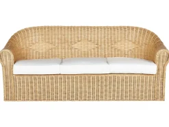 Sale Beliani Set da giardino con tavolo 5 posti LIVADEIA Rattan Naturale Bianco Naturale