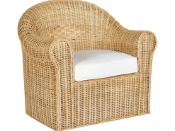 Sale Beliani Set da giardino con tavolo 5 posti LIVADEIA Rattan Naturale Bianco Naturale