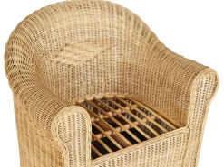 Sale Beliani Set da giardino con tavolo 5 posti LIVADEIA Rattan Naturale Bianco Naturale