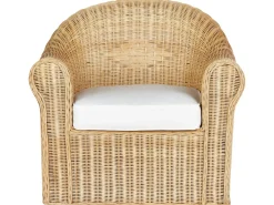 Sale Beliani Set da giardino con tavolo 5 posti LIVADEIA Rattan Naturale Bianco Naturale