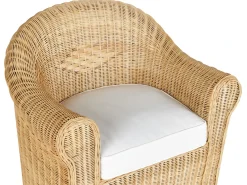Sale Beliani Set da giardino con tavolo 5 posti LIVADEIA Rattan Naturale Bianco Naturale