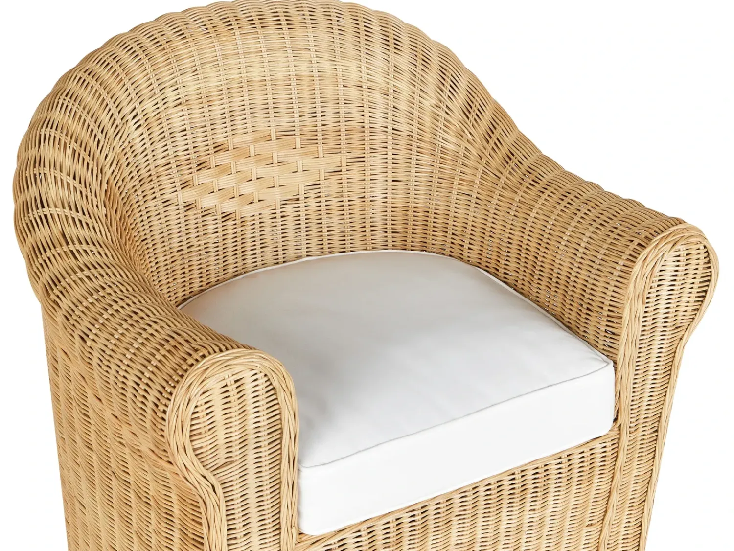 Sale Beliani Set da giardino con tavolo 5 posti LIVADEIA Rattan Naturale Bianco Naturale