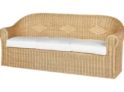 Sale Beliani Set da giardino con tavolo 5 posti LIVADEIA Rattan Naturale Bianco Naturale