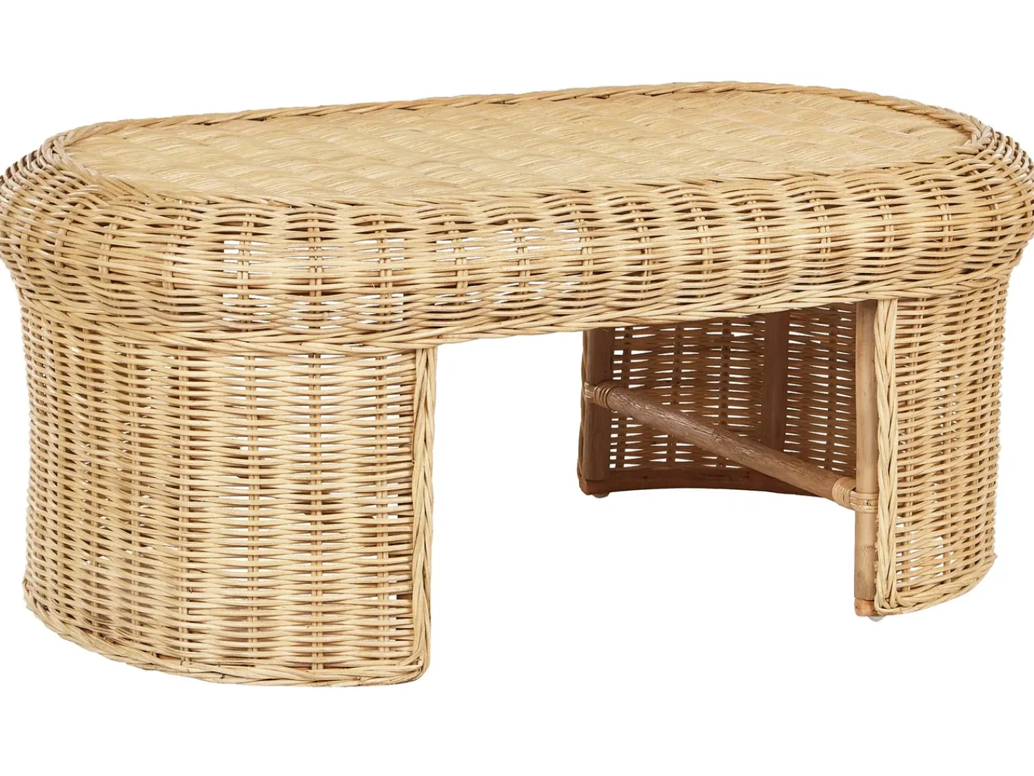 Sale Beliani Set da giardino con tavolo 5 posti LIVADEIA Rattan Naturale Bianco Naturale