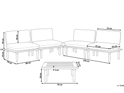 Sale Beliani Set da giardino con tavolo 4 posti FRASCATI Modulare Legno di acacia certificato Bianco sporco Bianco Marrone