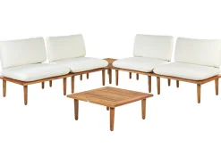 Sale Beliani Set da giardino con tavolo 4 posti FRASCATI Modulare Legno di acacia certificato Bianco sporco Bianco Marrone
