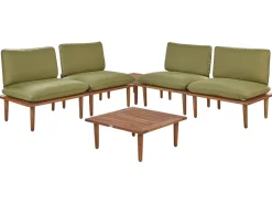 New Beliani Set da giardino con tavolo 4 posti FRASCATI Modulare Legno di acacia certificato Verde oliva Marrone Verde