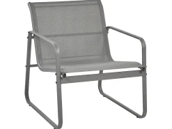 Best Beliani Set da giardino con tavolo 4 posti BARREA Metallo Grigio