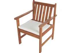 Discount Beliani Set da giardino con tavolo 4 posti ALTIDONA Legno d'acacia Bianco sporco Bianco Marrone