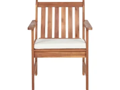 Discount Beliani Set da giardino con tavolo 4 posti ALTIDONA Legno d'acacia Bianco sporco Bianco Marrone