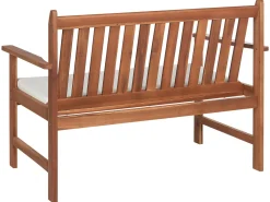 Discount Beliani Set da giardino con tavolo 4 posti ALTIDONA Legno d'acacia Bianco sporco Bianco Marrone