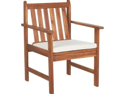 Discount Beliani Set da giardino con tavolo 4 posti ALTIDONA Legno d'acacia Bianco sporco Bianco Marrone