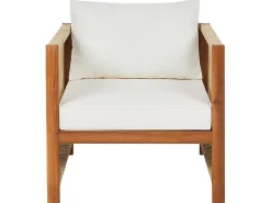 Beliani Set da giardino con tavolo 4 posti ANTRIA Legno d'acacia Beige Beige Marrone