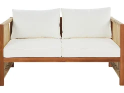 Beliani Set da giardino con tavolo 4 posti ANTRIA Legno d'acacia Beige Beige Marrone