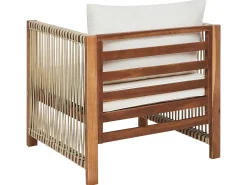 Beliani Set da giardino con tavolo 4 posti ANTRIA Legno d'acacia Beige Beige Marrone