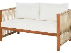 Beliani Set da giardino con tavolo 4 posti ANTRIA Legno d'acacia Beige Beige Marrone
