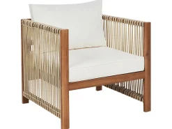 Beliani Set da giardino con tavolo 4 posti ANTRIA Legno d'acacia Beige Beige Marrone