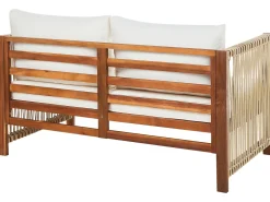 Beliani Set da giardino con tavolo 4 posti ANTRIA Legno d'acacia Beige Beige Marrone