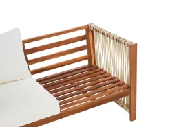 Beliani Set da giardino con tavolo 4 posti ANTRIA Legno d'acacia Beige Beige Marrone