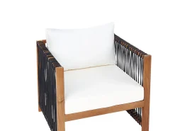 New Beliani Set da giardino con tavolo 4 posti ANTRIA Legno d'acacia Nero Marrone Nero